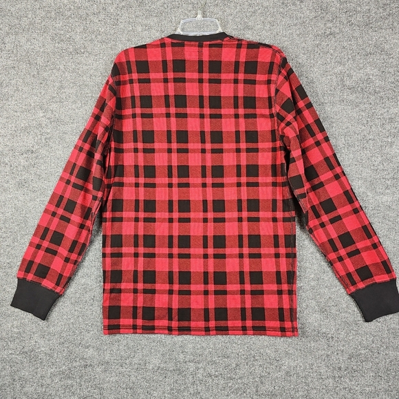 Polo Ralph Lauren Buffalo Plaid Check Waffle Thermal Shirt Men's Red/Black - Picture 8 of 9
